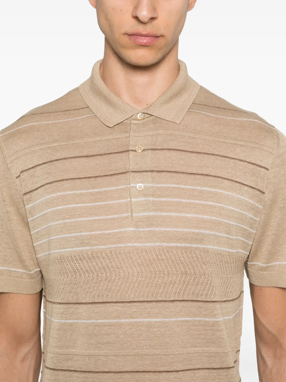 Corneliani Gestreept poloshirt Beige