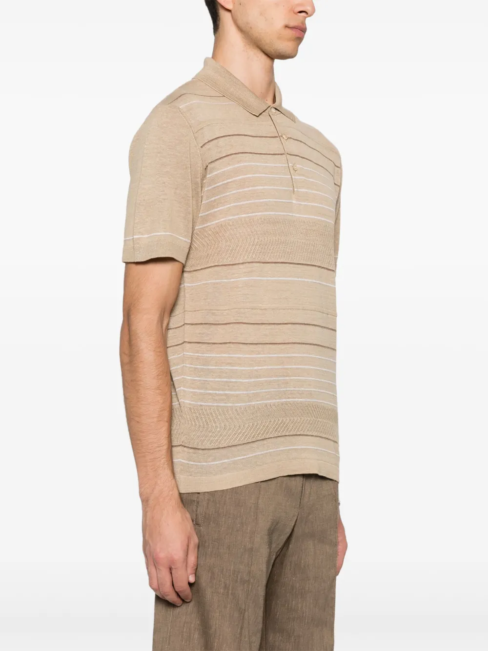 Corneliani Gestreept poloshirt Beige