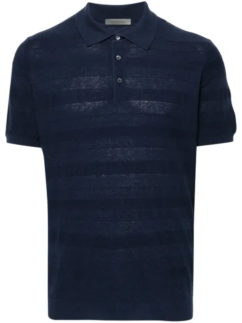 Corneliani ribbed-knit polo top
