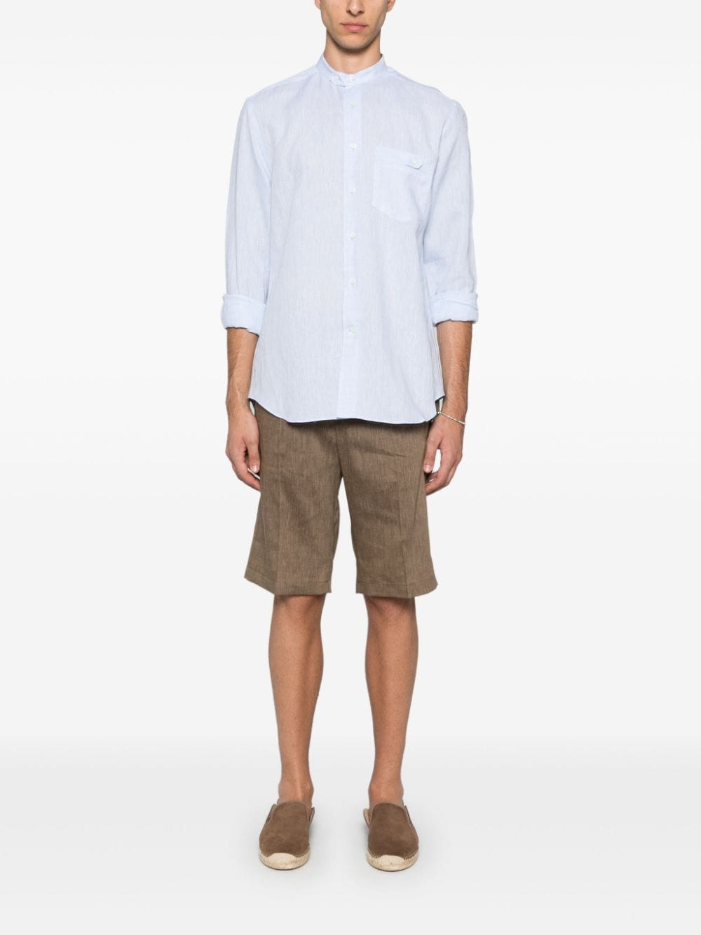 Corneliani slub-texture shorts - Bruin