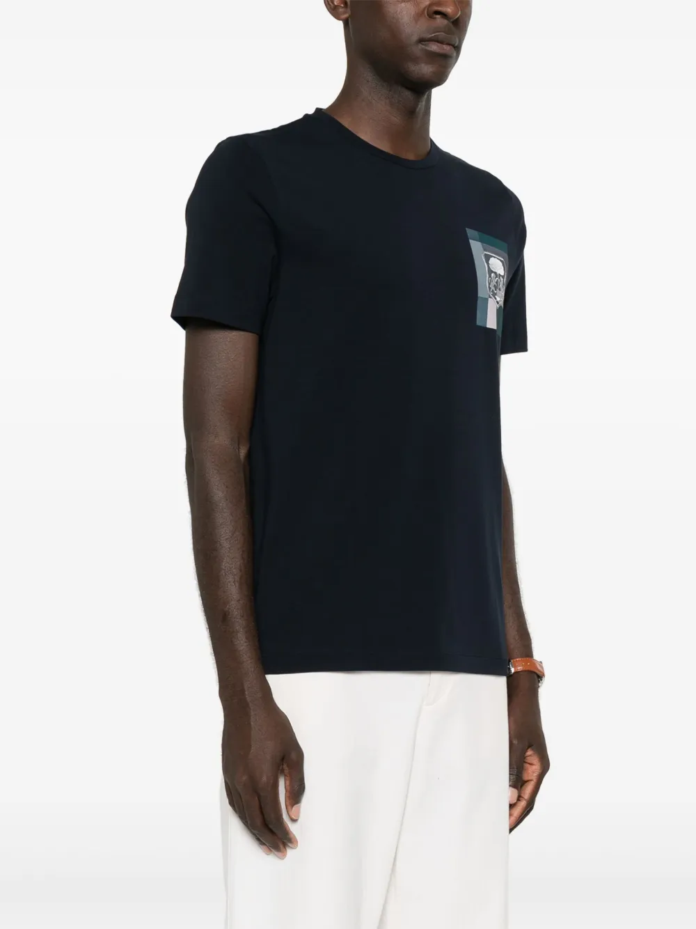 Corneliani T-shirt met logopatch Blauw