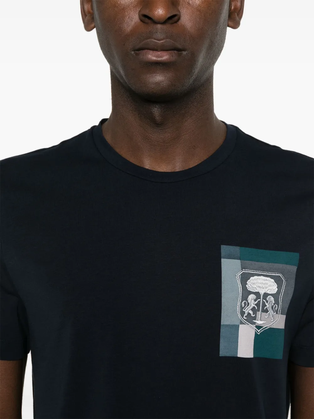 Corneliani T-shirt met logopatch Blauw