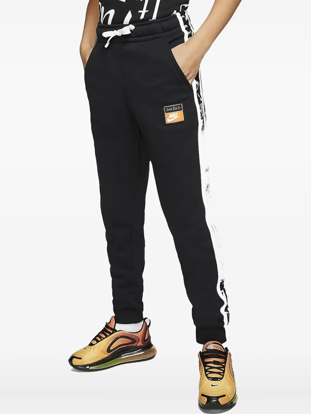 Nike side-stripe track pants | Black | Image 1