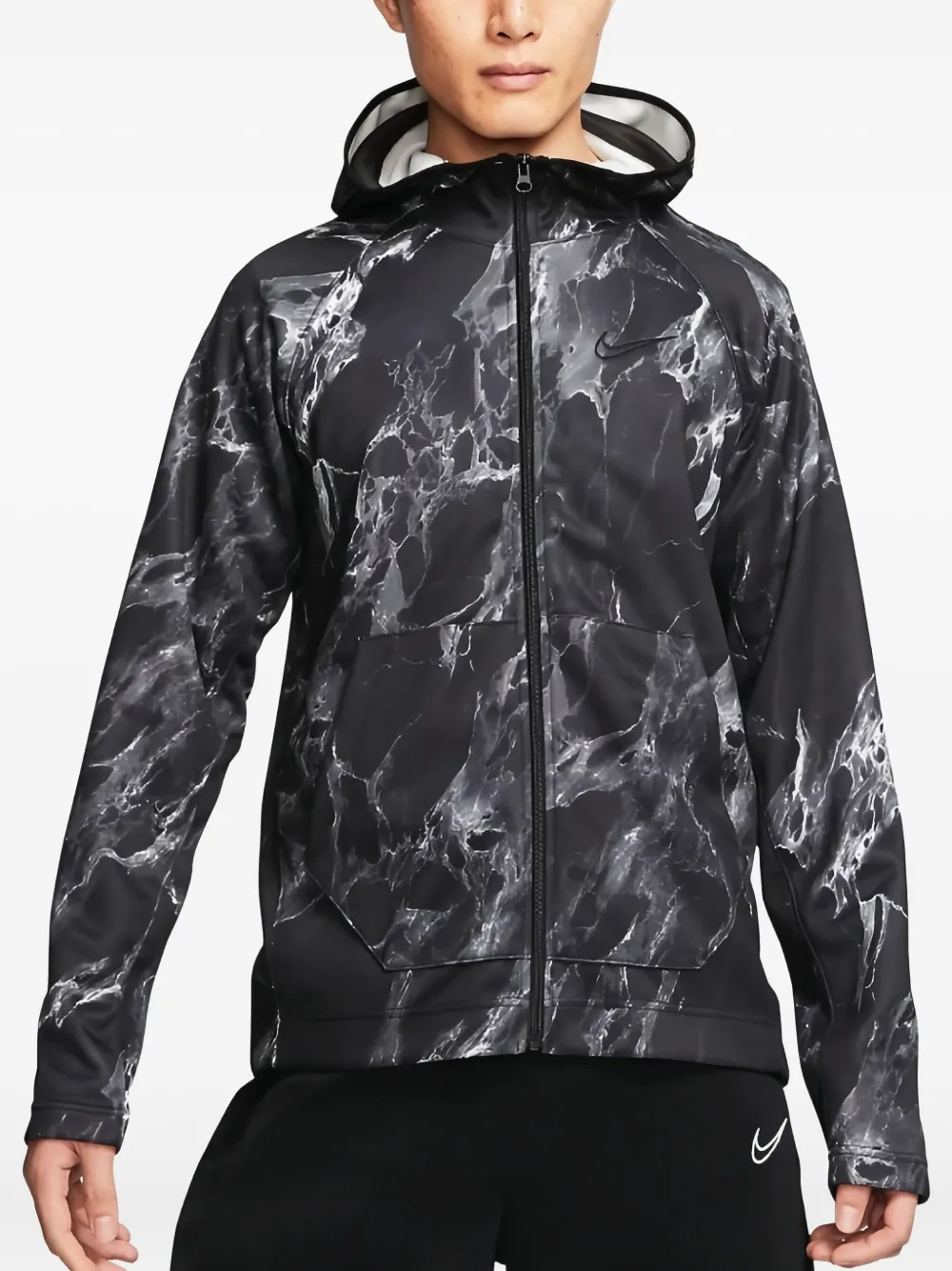 Nike Spotlight Marbled hooded jacket | Black | Image 1