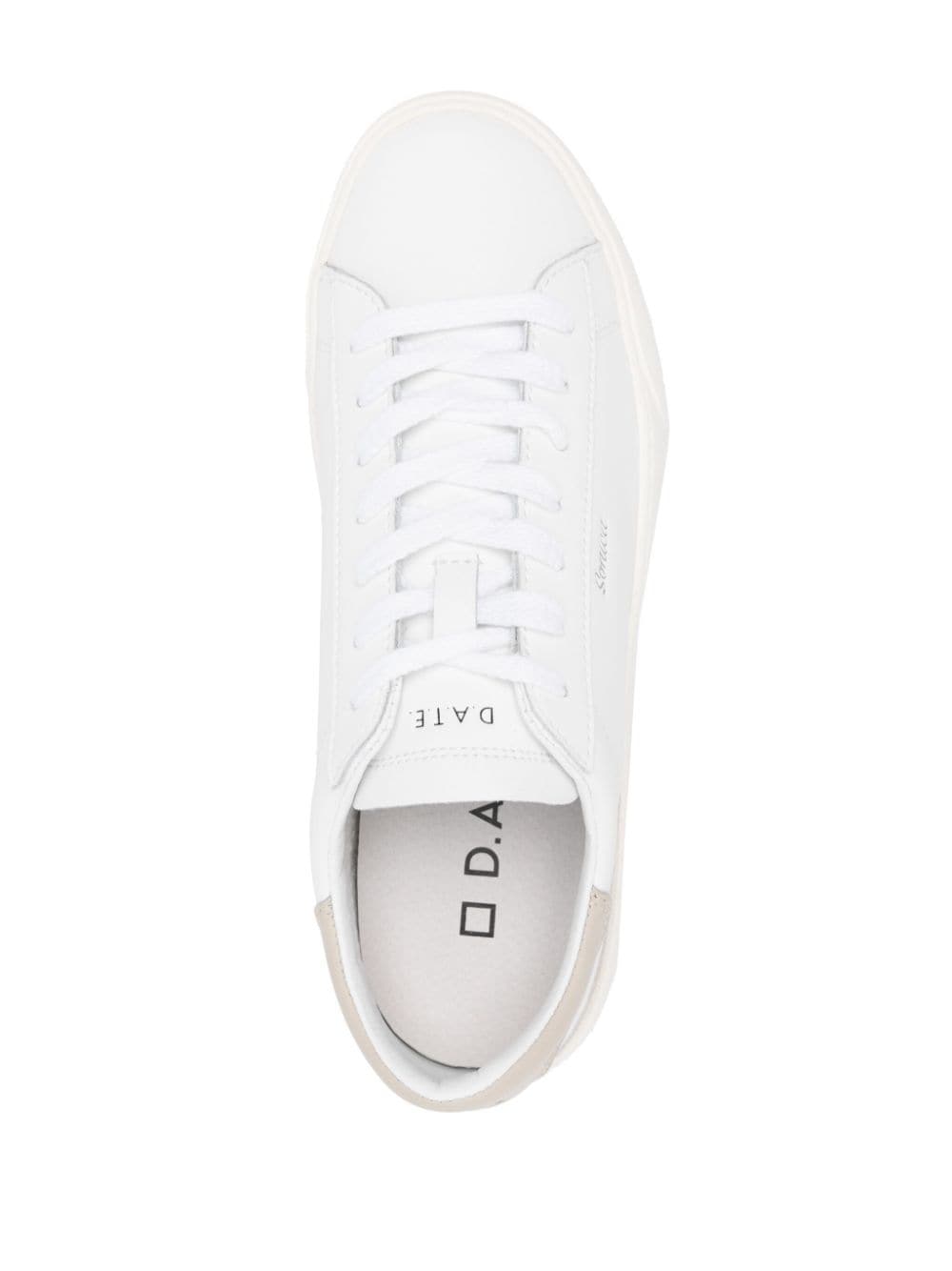 Shop Date Logo-debossed Leather Sneakers In White