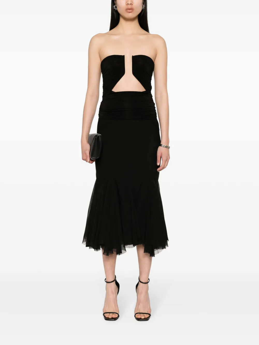 Shop Rick Owens Divine Bias Midi Skirt In Black