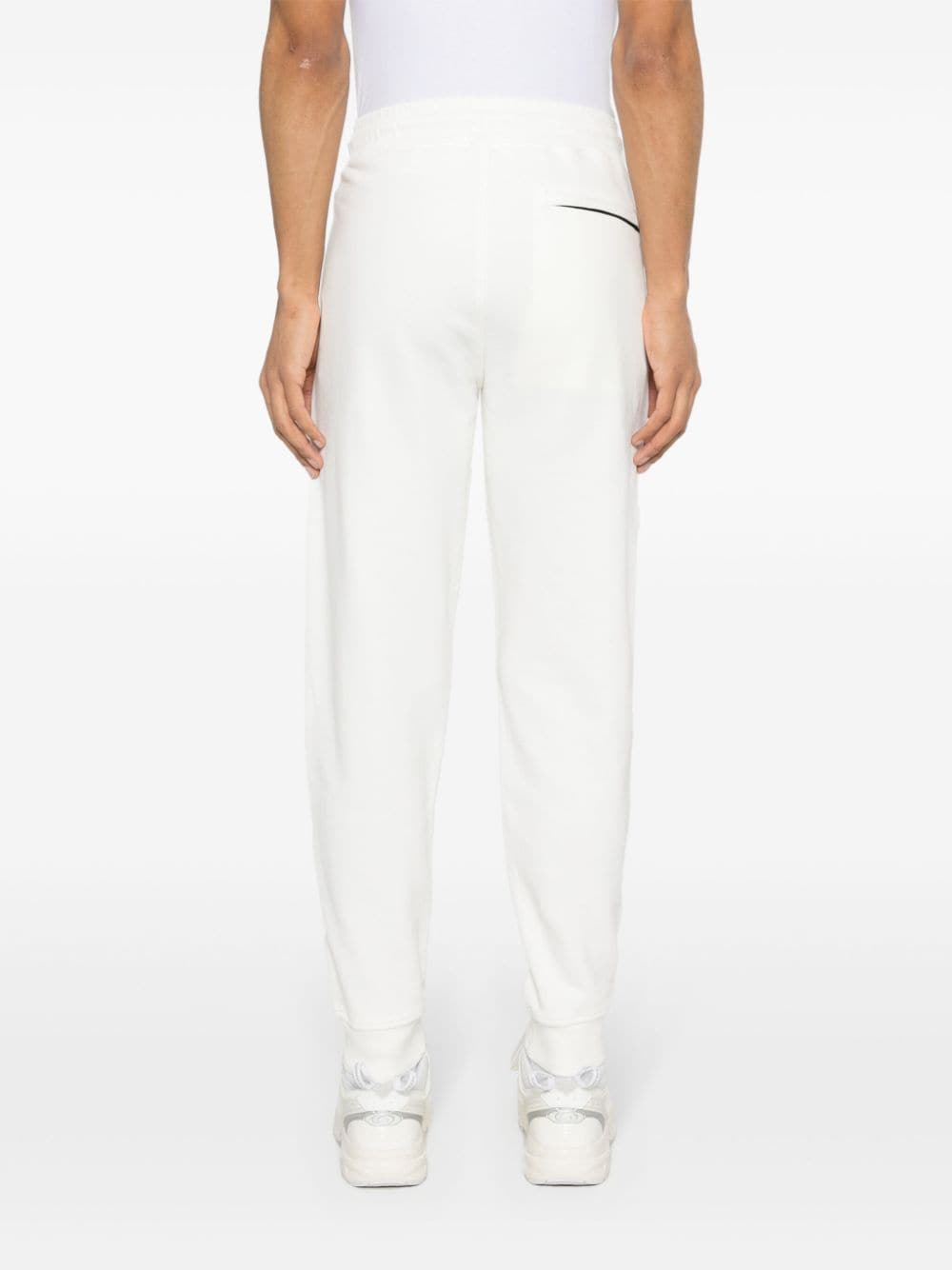 Shop C.p. Company Embroidered-logo Cotton Track Pants In White