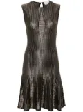 Alexander McQueen metallic-threading flared dress - Black