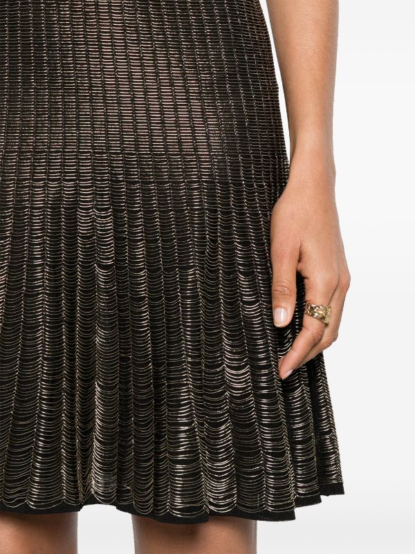 Alexander McQueen metallic-threading Flared Dress - Farfetch