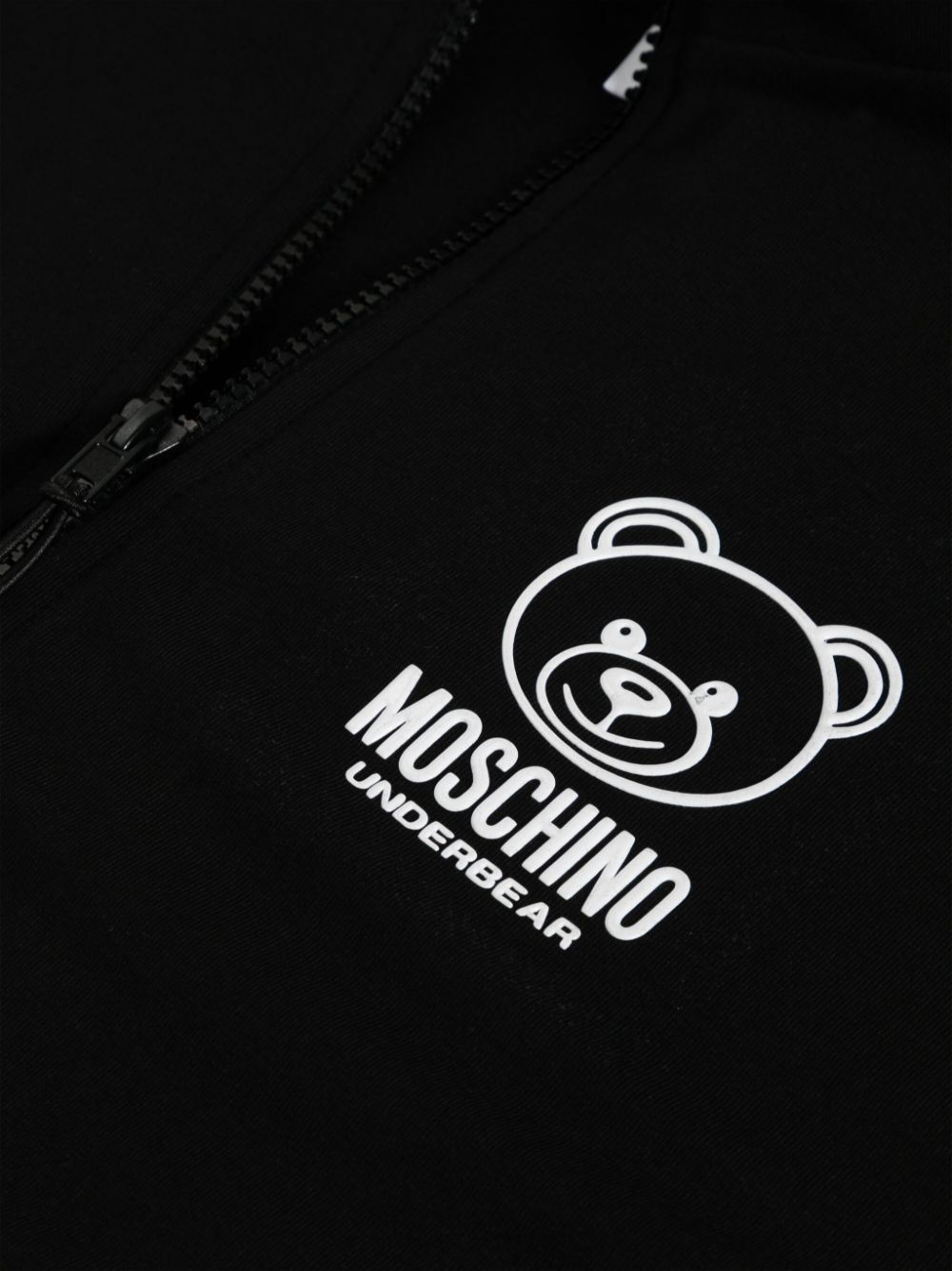 Shop Moschino Teddy-bear-motif Zipped Sweatshirt In Black