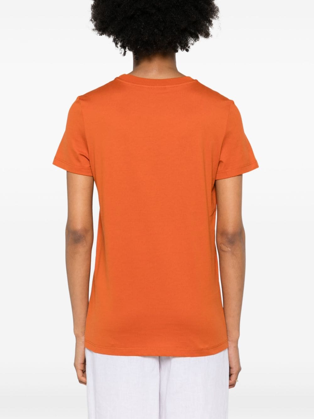 Shop Max Mara Taverna Logo-appliqué T-shirt In Orange
