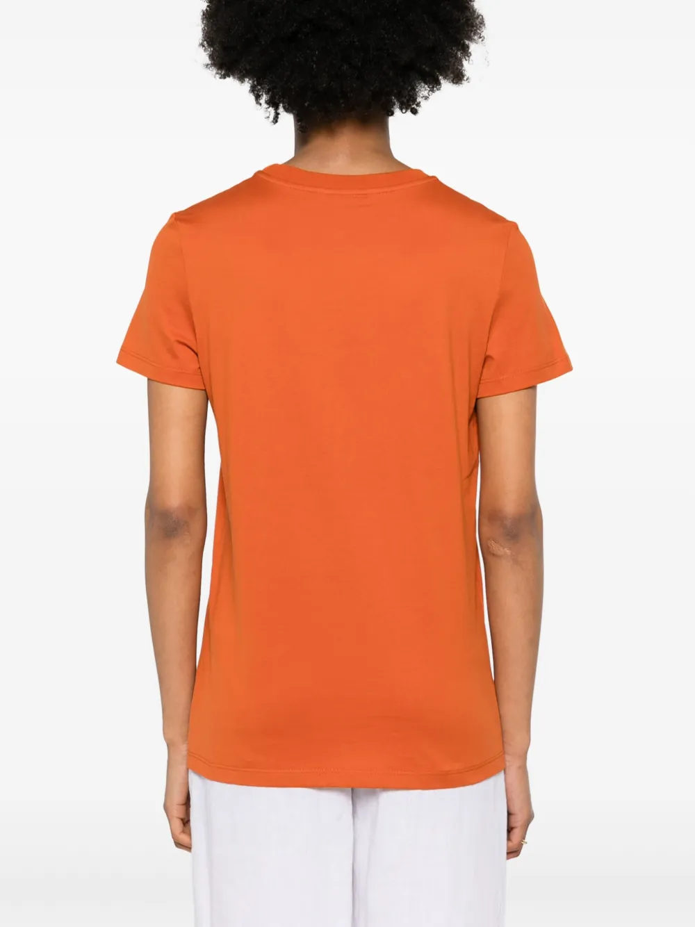 Shop Max Mara Taverna Logo-appliqué T-shirt In Orange