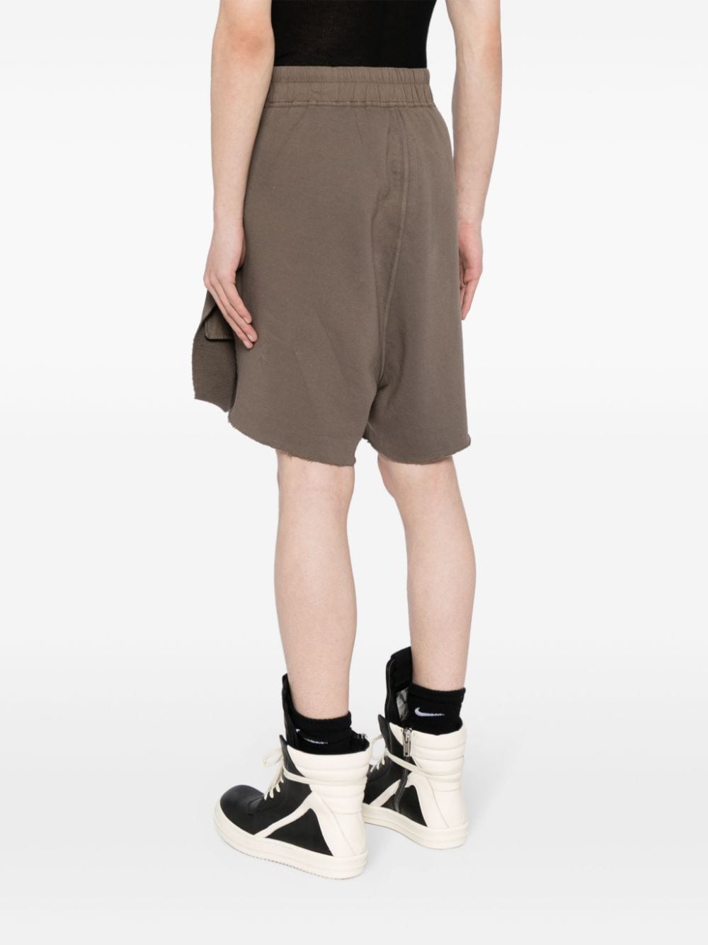 Shop Rick Owens Drkshdw Cotton Drop-crotch Shorts In Neutrals