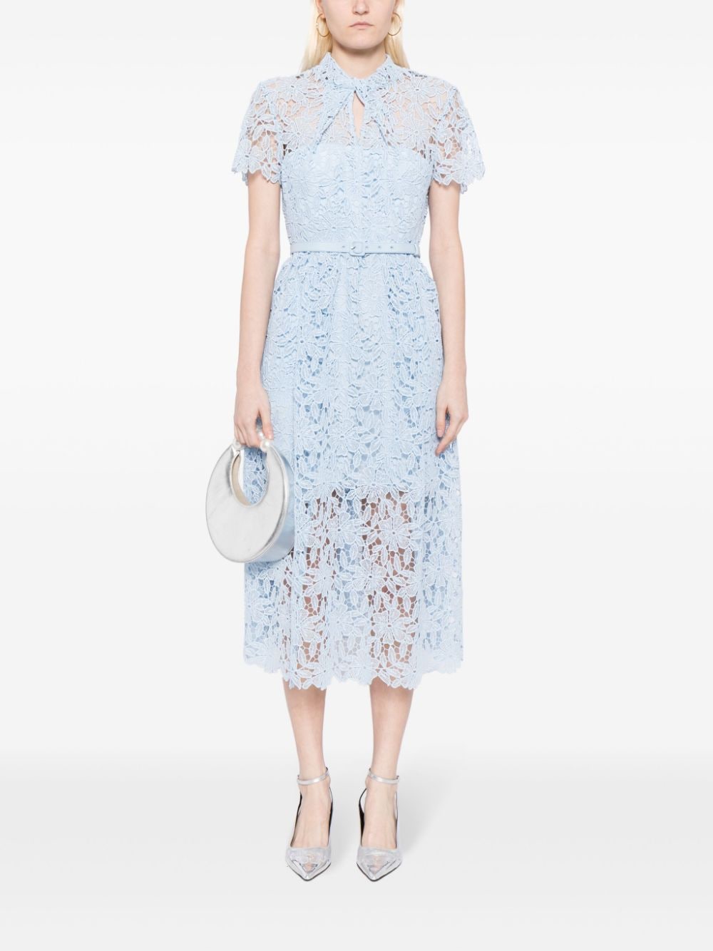 Self-Portrait floral-lace Midi Dress - Farfetch