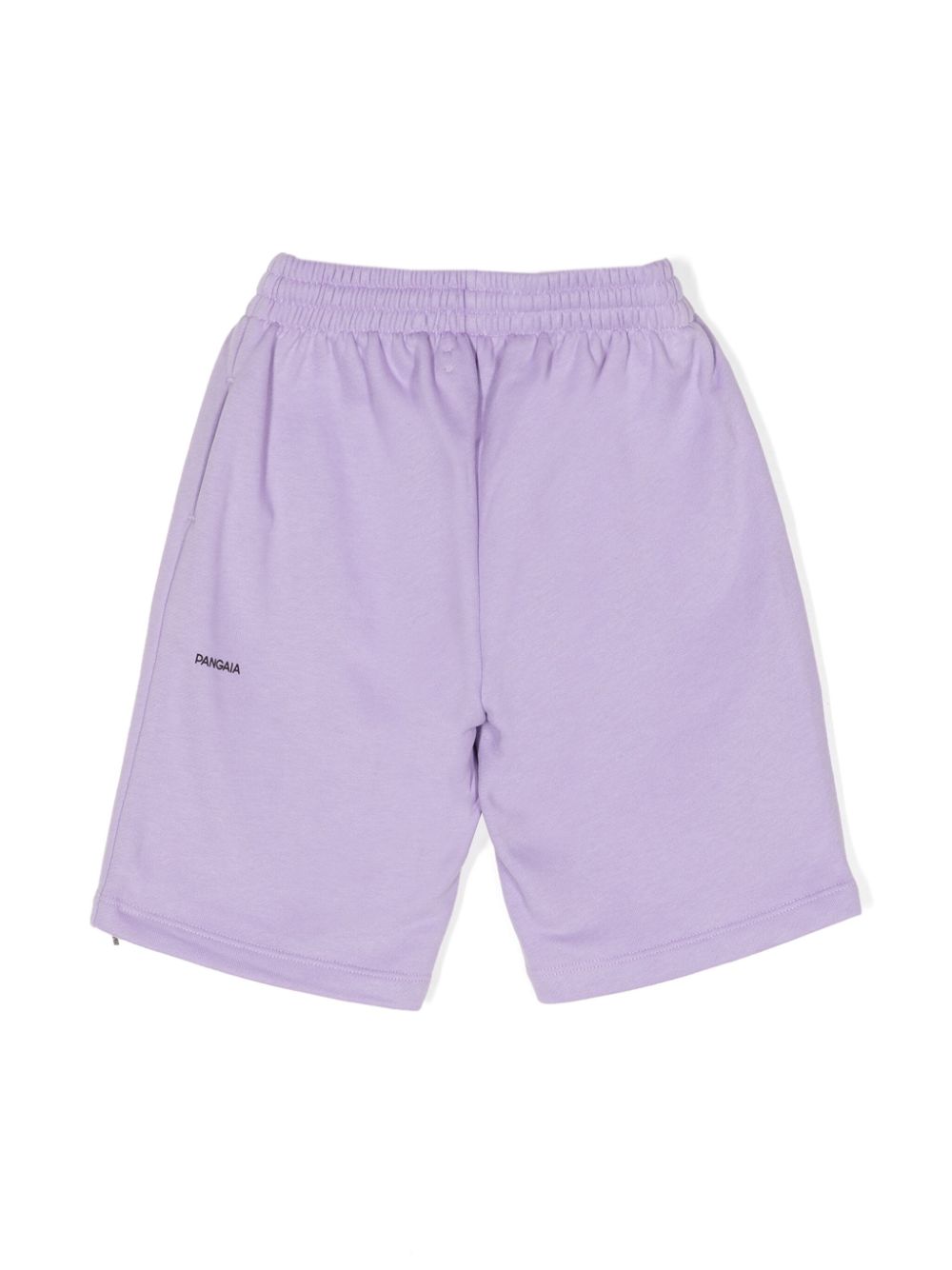 Pangaia Kids text-print cotton track shorts - Purple