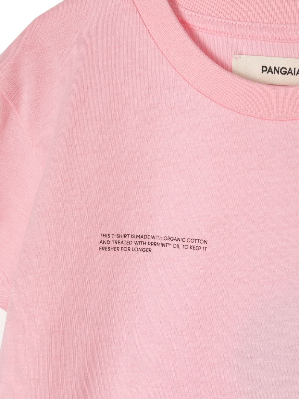 Shop Pangaia Text-print Cotton T-shirt In 粉色