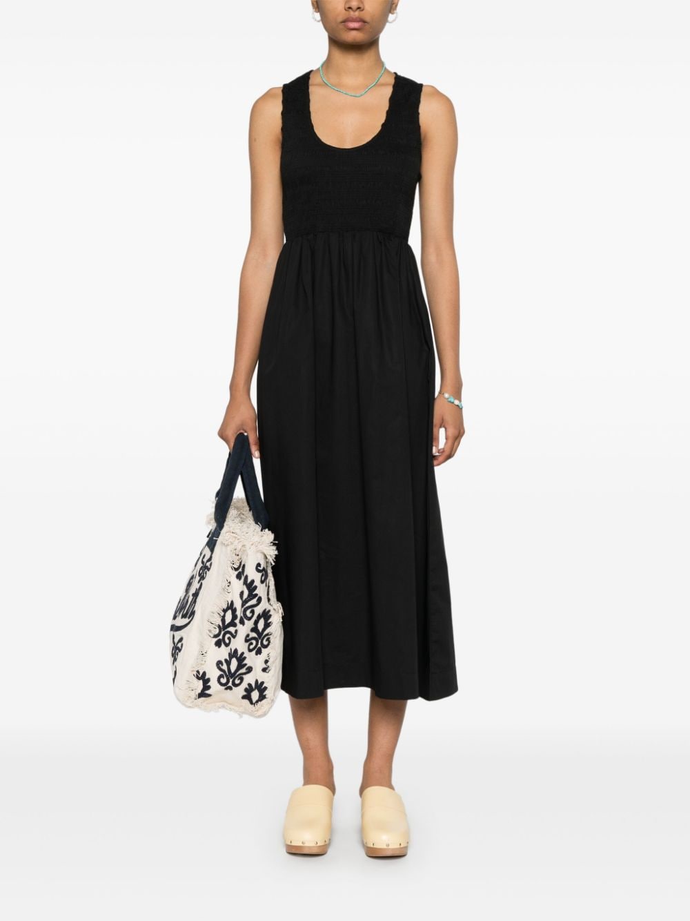 Faithfull the Brand panelled-design cotton dress - Zwart