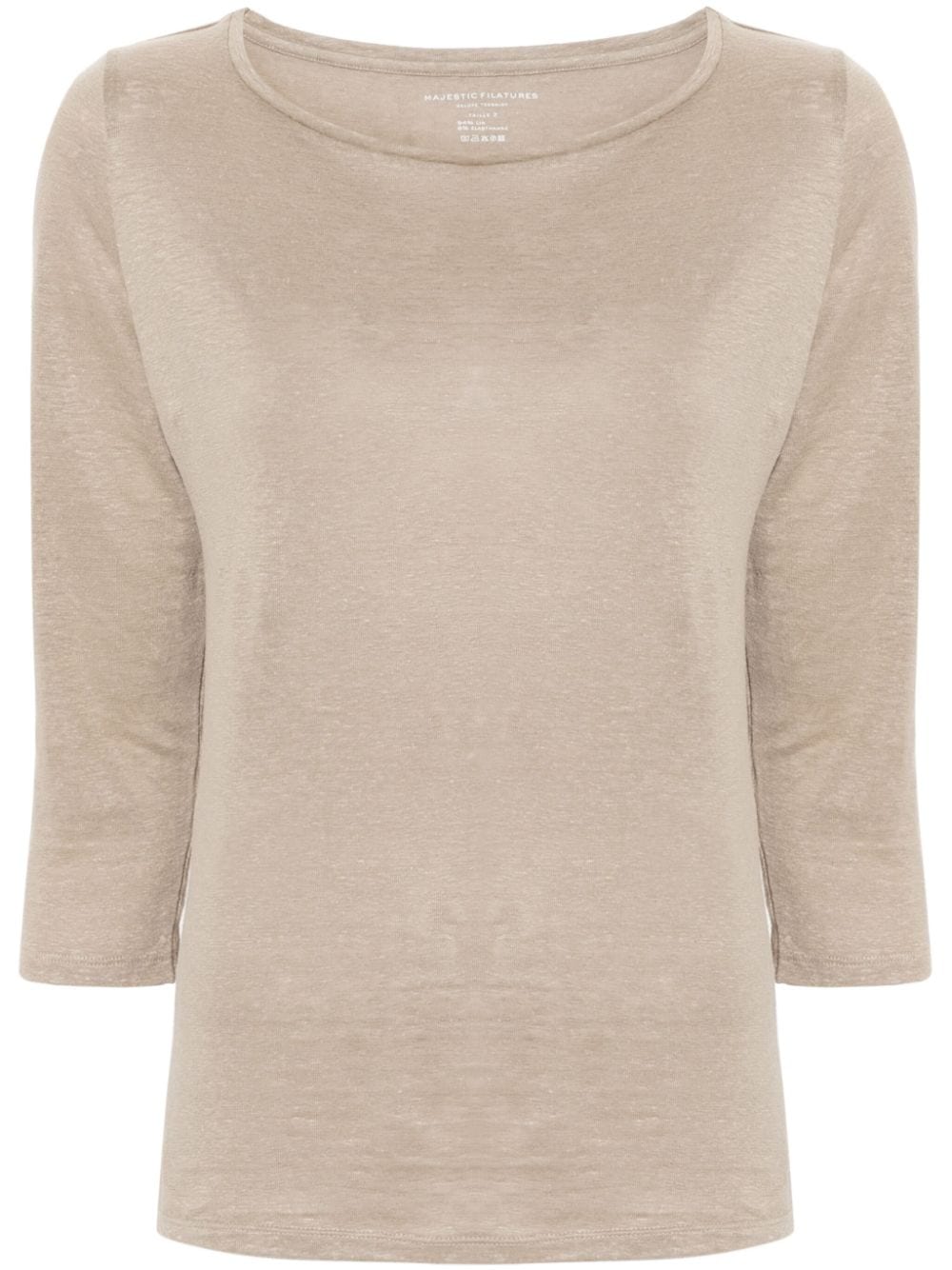 Majestic Filatures T-shirt met slub textuur Beige