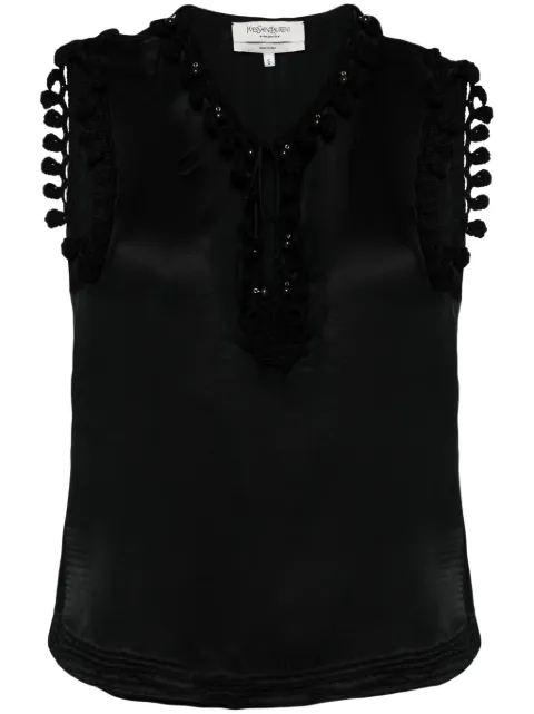 Saint Laurent Pre-Owned tassel-trim silk blouse