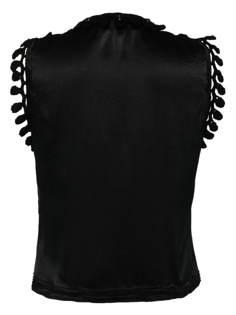Saint Laurent Pre-Owned tassel-trim silk blouse - Zwart