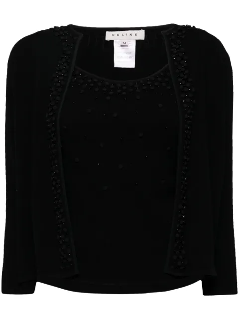 Céline Pre-Owned rhinestone-embellished cashmere cardigan