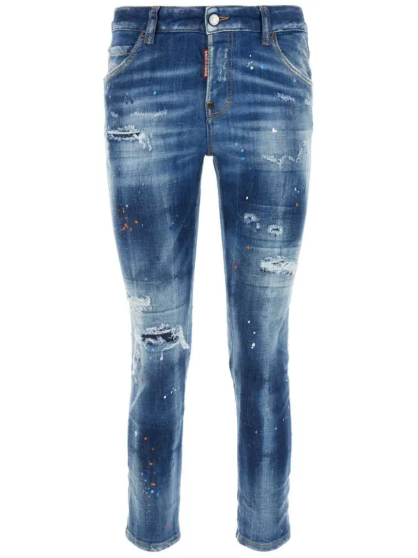 デニム・ジーパン Dsquared2 Blue Denim Cool Girl Jeans DSQUARED2 Jeansy 7/8 COOL GIRL kolor 470 navy blue