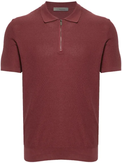 Corneliani patterned-jacquard polo shirt