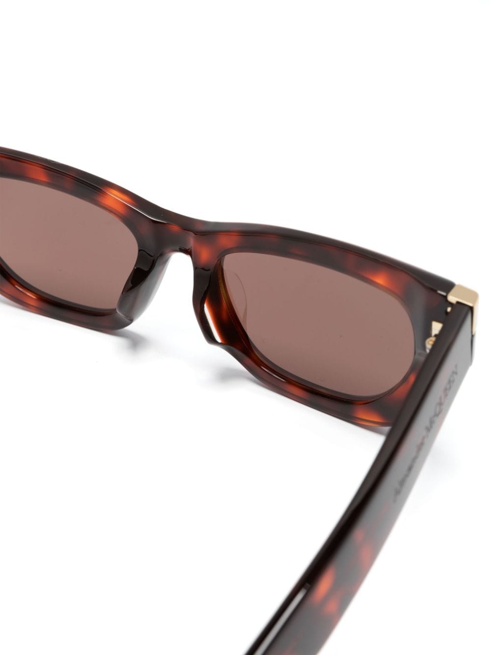 Shop Alexander Mcqueen Tortoiseshell Cat-eye Sunglasses In Brown