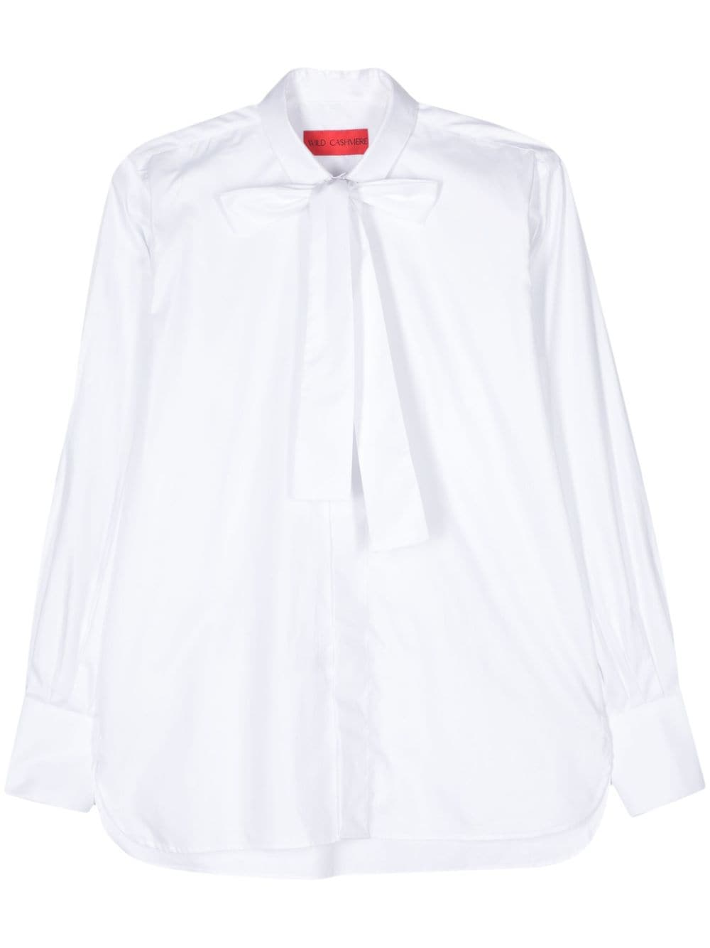 Shop Wild Cashmere Long-sleeve Cotton Shirt In White