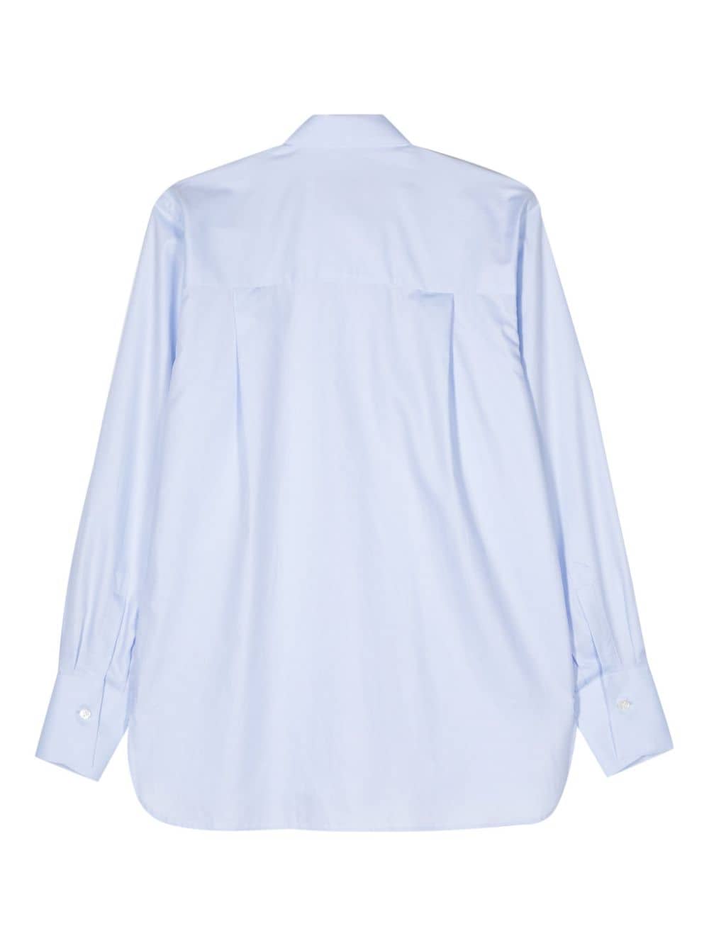 Shop Wild Cashmere Long-sleeve Cotton Shirt In Blue