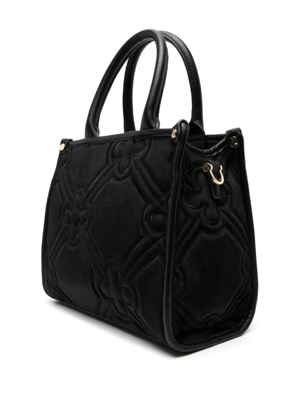 Shop V73 Iris Velvet Tote Bag In Black