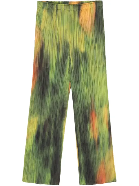 Pleats Please Issey Miyake pantalon Turnip Spinach à design plissé