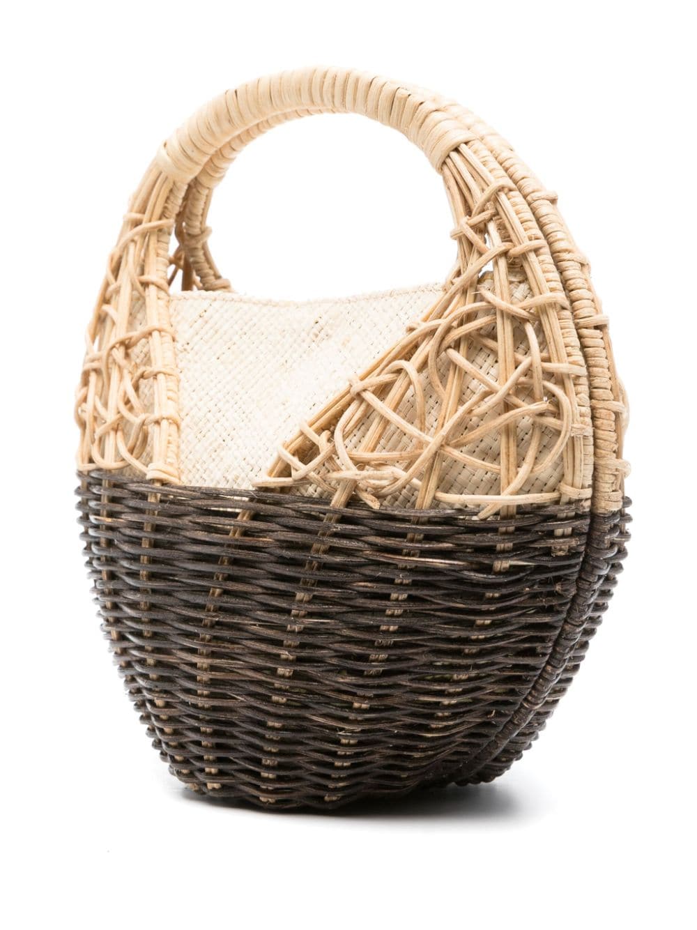 Shop Ulla Johnson Seashell Wicker Tote Bag In 中性色