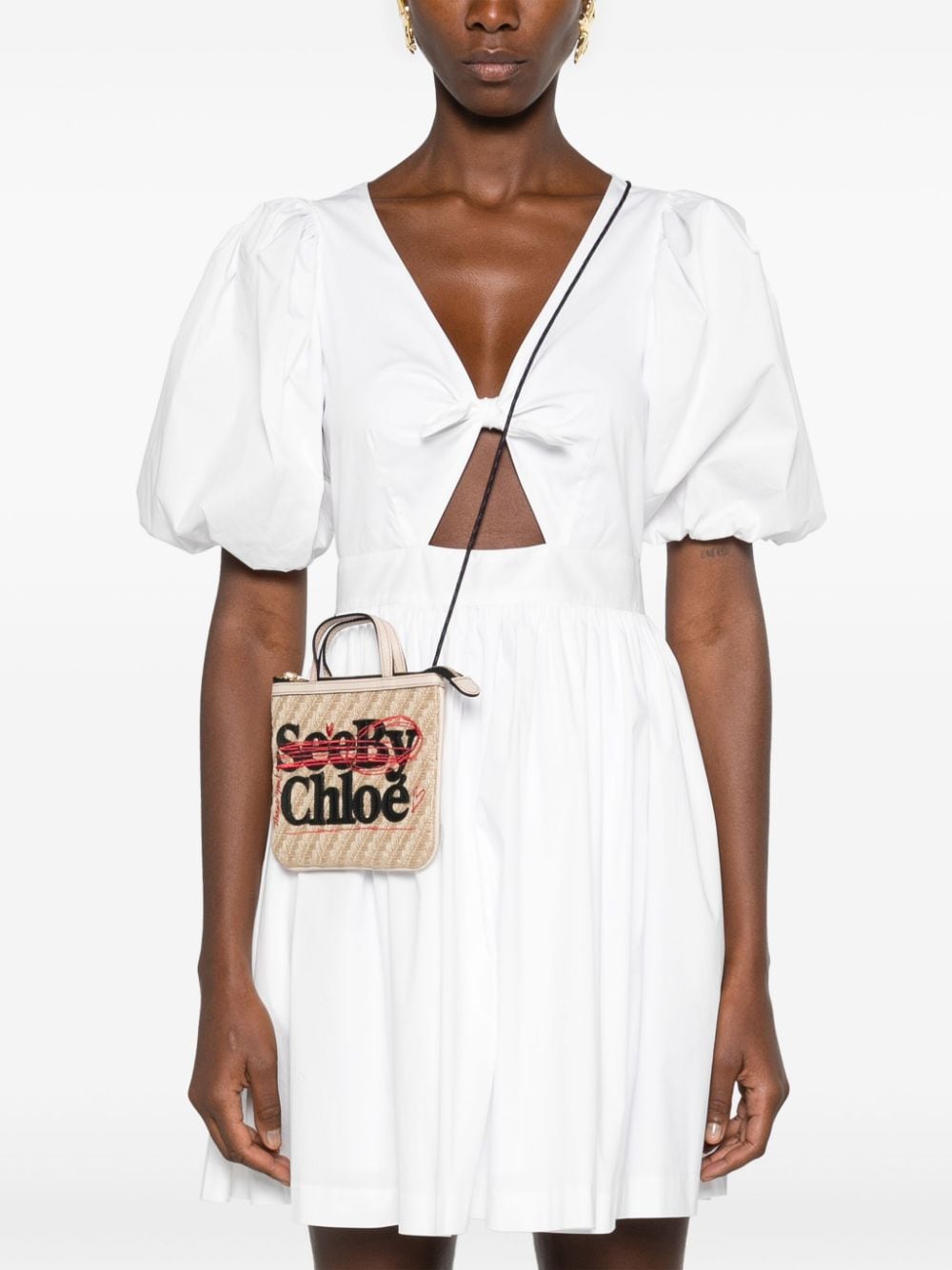 Shop See By Chloé Logo-lettering Jute Crossbody Bag In Neutrals