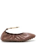 FENDI leather ballerina shoes - Brown