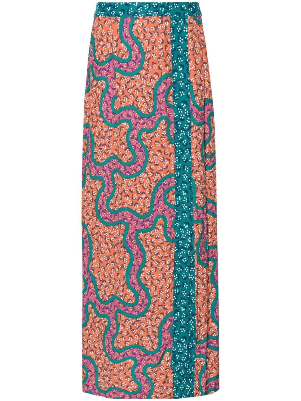 Diane Von Furstenberg Latrice Graphic-print Maxi Skirt In Orange