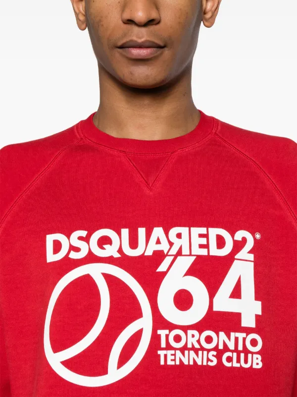 DSQUARED2 Toronto Tennis Club Cotton Sweatshirt | Red