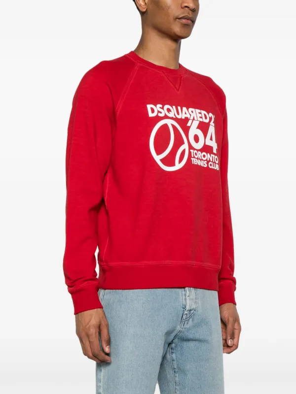 DSQUARED2 Toronto Tennis Club Cotton Sweatshirt | Red