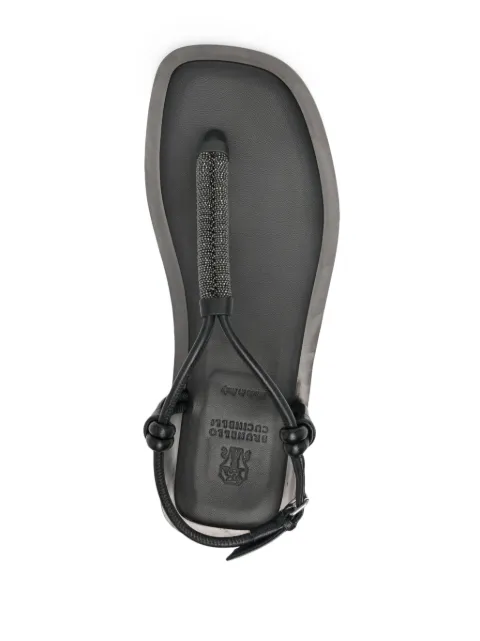 Brunello Cucinelli Monili-chain leather sandals MZFTC2643C101 - 3