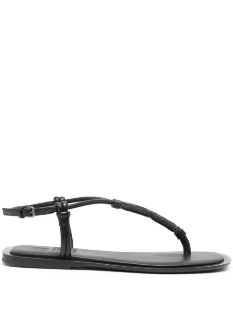 Brunello Cucinelli Monili-chain leather sandals