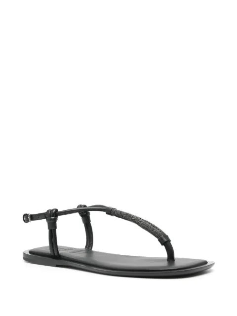 Brunello Cucinelli Monili-chain leather sandals MZFTC2643C101 - 1