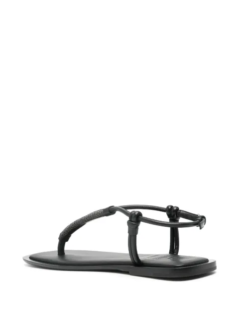 Brunello Cucinelli Monili-chain leather sandals MZFTC2643C101 - 2