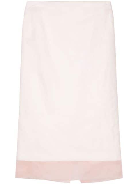 Sportmax layered-design silk skirt
