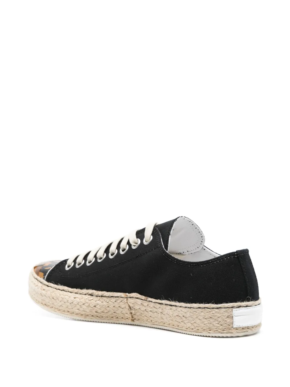 Shop Magliano Braided-sole Canvas Sneakers In Schwarz