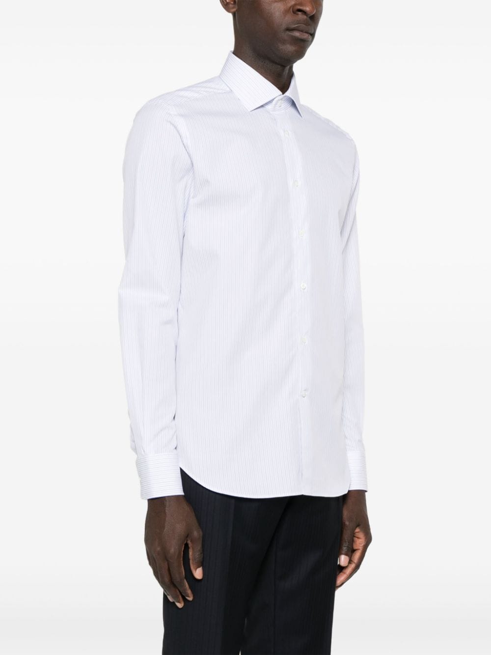 Shop Corneliani Striped Shirt In White