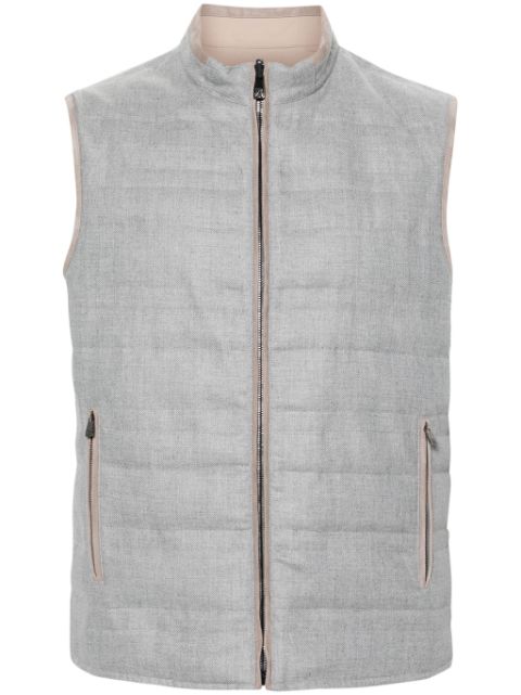 Corneliani mock-neck reversible gilet