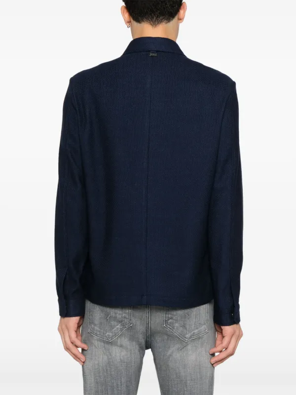 Corneliani テクスチャード シャツジャケット | ブルー | FARFETCH JP
