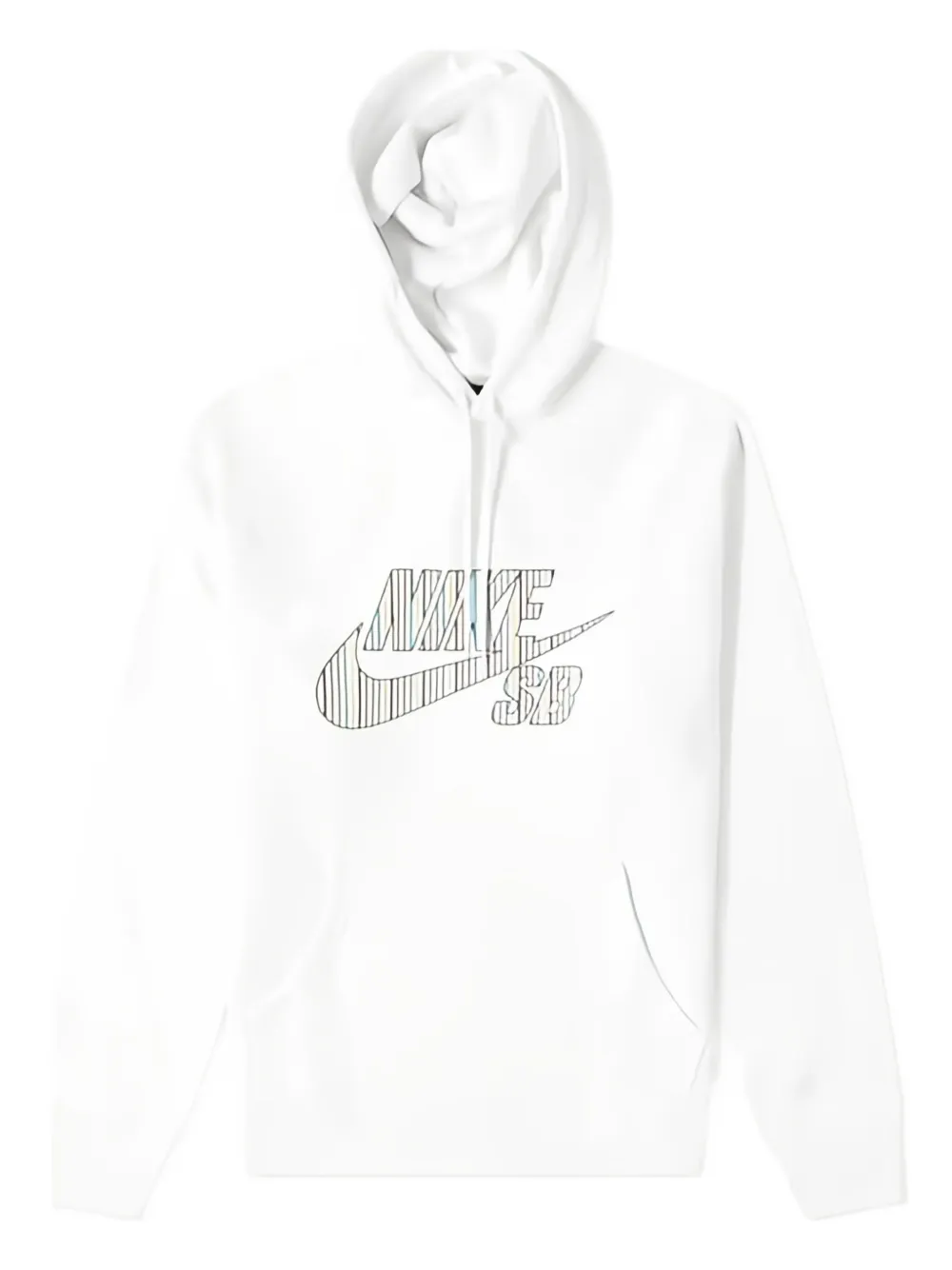 Nike Striped-logo Hoodie In White
