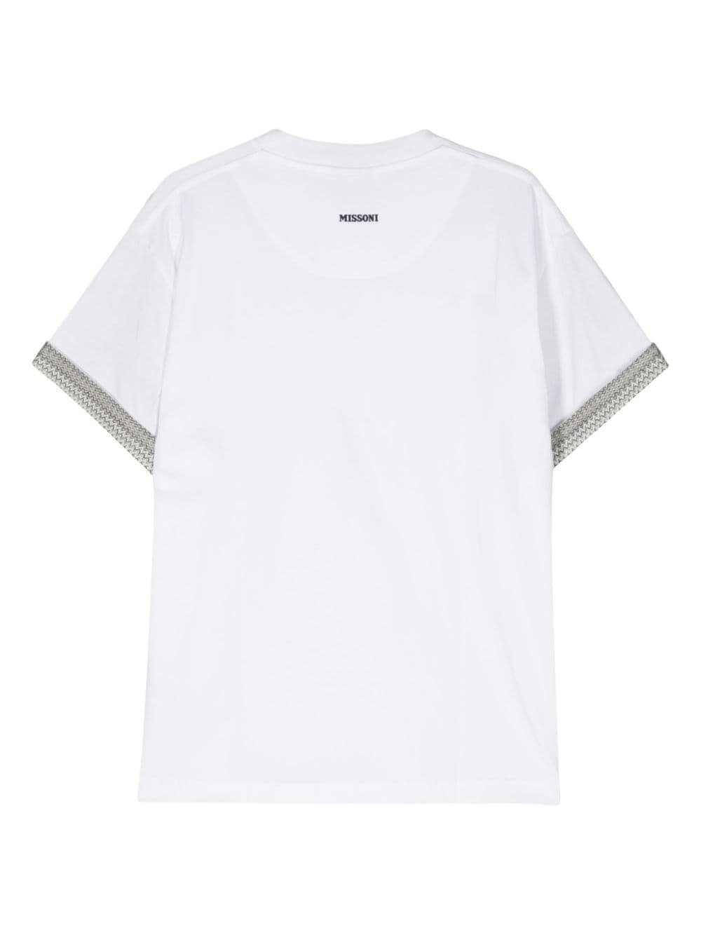 Shop Missoni Chevron Knit-detailed Cotton T-shirt In White