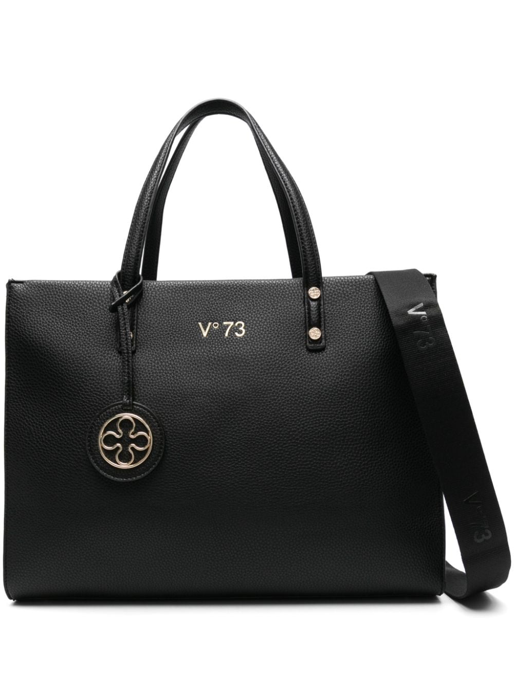 V°73 Visia grained tote bag – Black